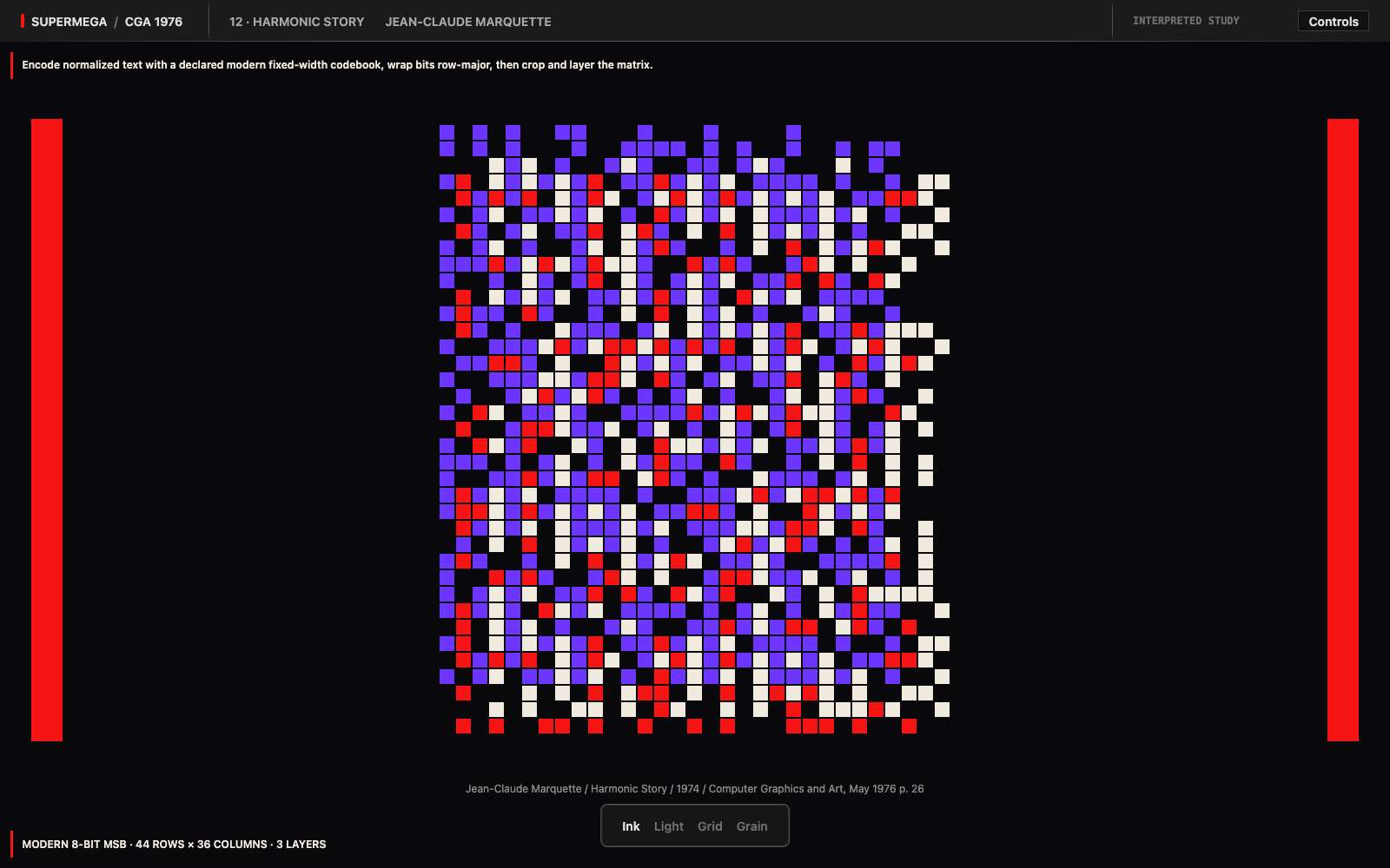 Generated binary harmonic story bands