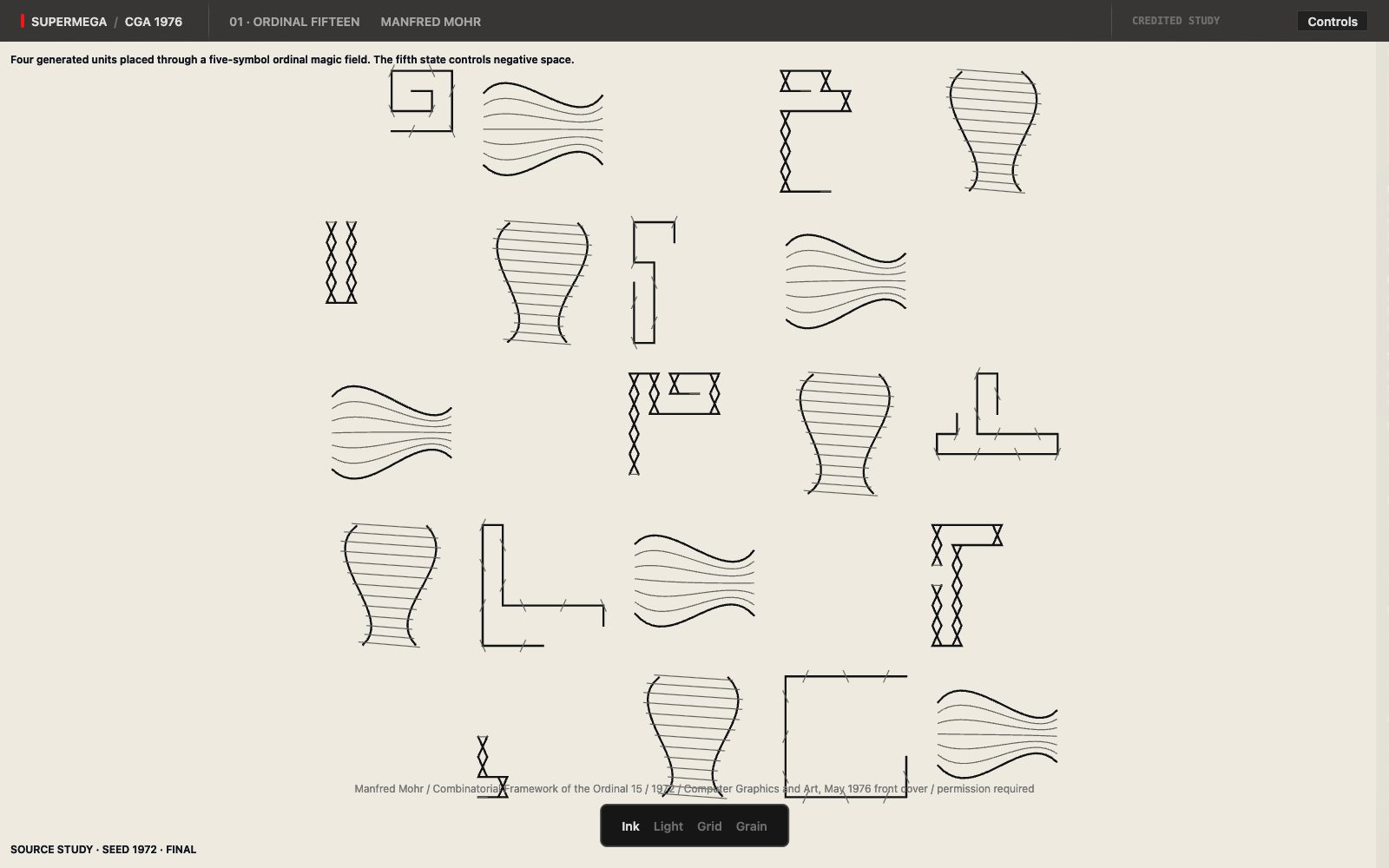 Generated Ordinal Fifteen field
