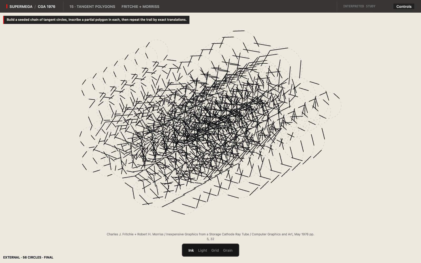 Generated tangent polygon trail